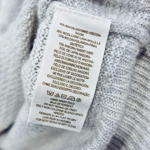 Free People Beaded Cream Short Sleeve Wool Rabbit Hair Sweater Small - Picture 6 of 9